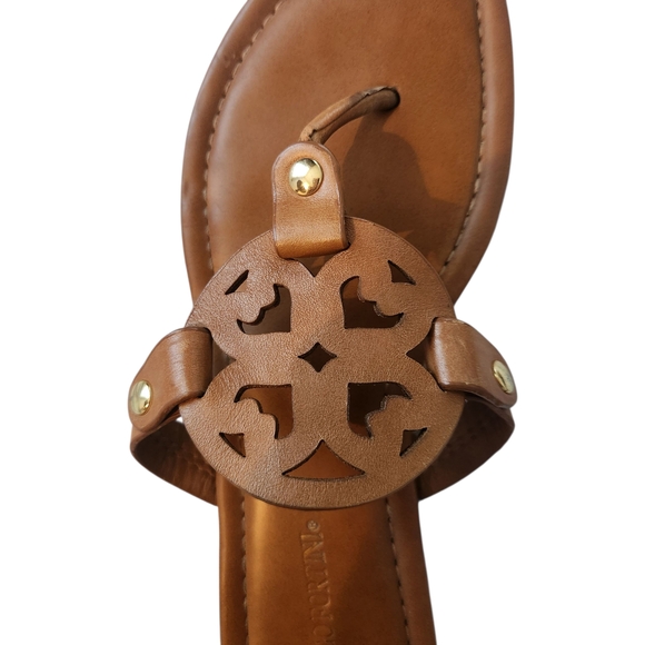 Franco Fortini Brown Leather Sandals with Cut-Out Design Size: 6 - Picture 3 of 11